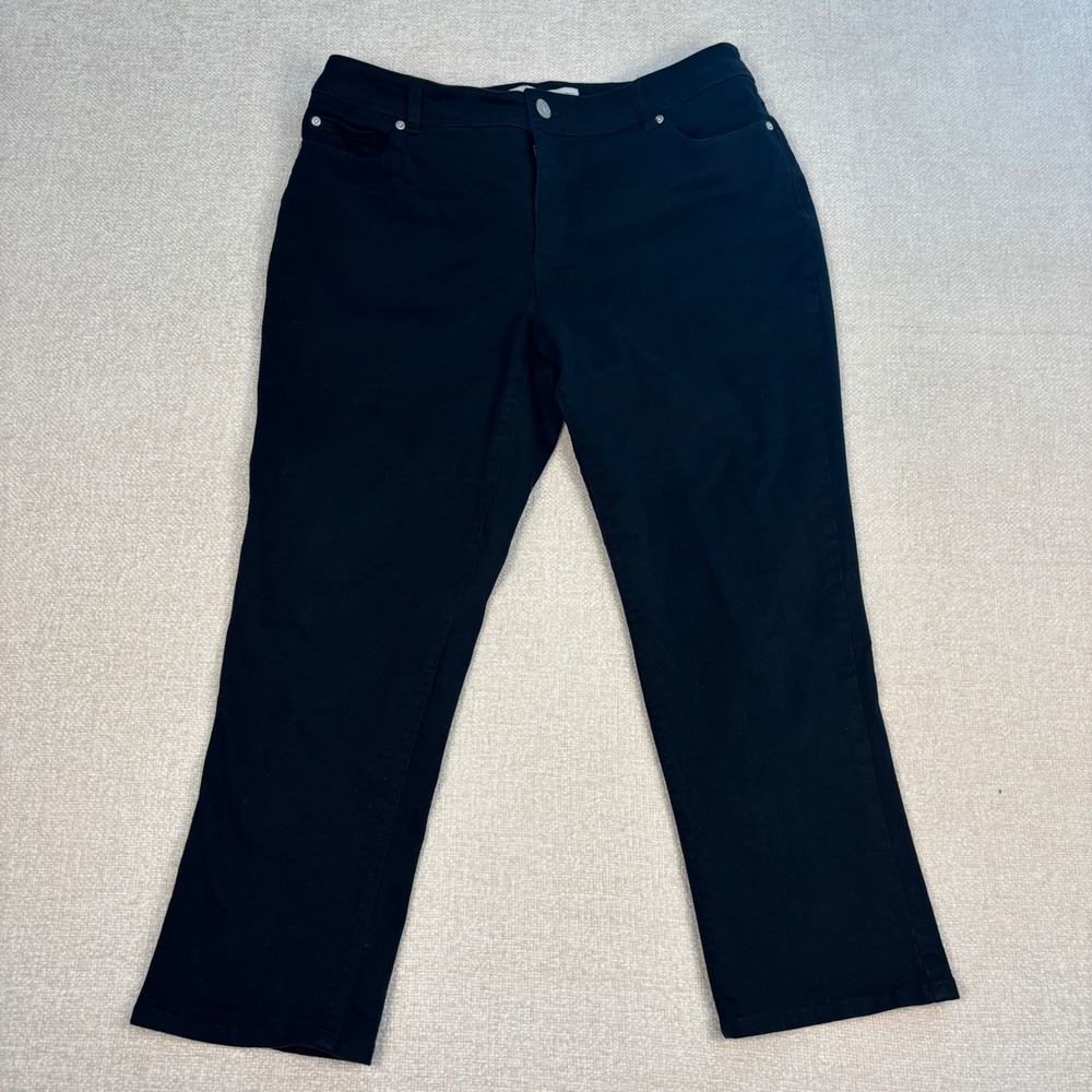 C. Est. 1946 Contemporary Womens Black Denim Stretch Straight Leg Pants Size 12